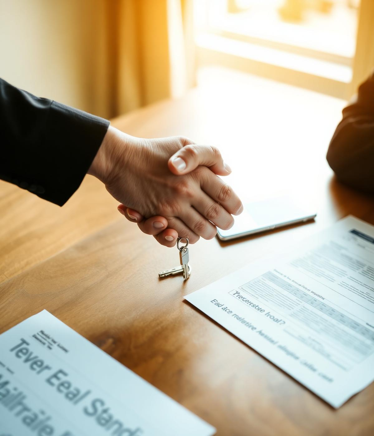 Handshake closing a real estate deal